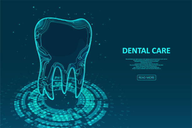 zahnpflege des zahnes - human teeth dental equipment three dimensional shape technology stock-grafiken, -clipart, -cartoons und -symbole