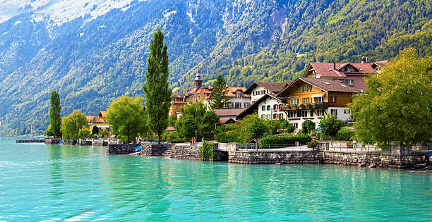 brienz village, швейцария - brienz nature water lake стоковые фото и изображения