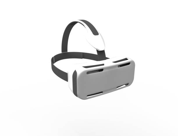 istock 3D rendering of virtual reality glasses in white background. 1365554352
