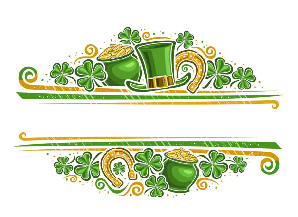 illustrazioni stock, clip art, cartoni animati e icone di tendenza di bordo vettoriale per il giorno di san patrizio - backgrounds irish culture st patricks day good luck charm