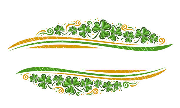 세인트 패트릭의 날을 위한 벡터 테두리 - irish culture st patricks day backgrounds good luck charm stock illustrations