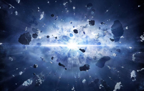 Big Bang Explosion - Time Warp In Space Universe Rocks And Debris In Outer Space - Contain 3d Rendering supernova stock pictures, royalty-free photos & images