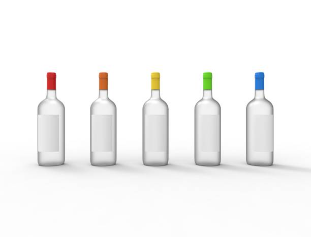 istock 3D rendering of a glass bottle isolated on white background 1365561149