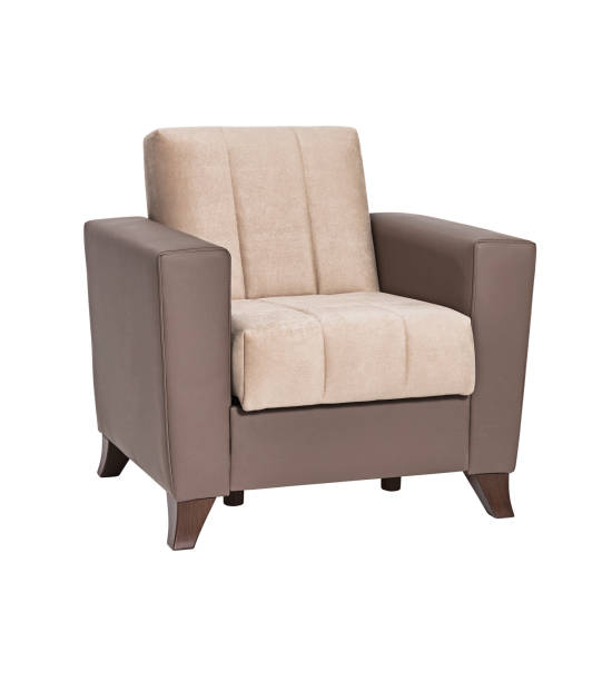istock Brown armchair isolated on white background 1365561446