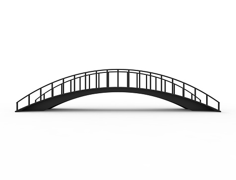 3D rendering of a bridge isolated on white background.