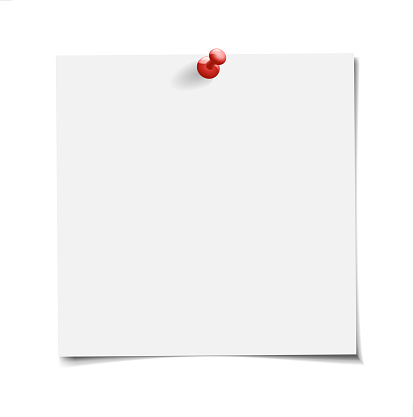 blank white paper pinned on wall design element