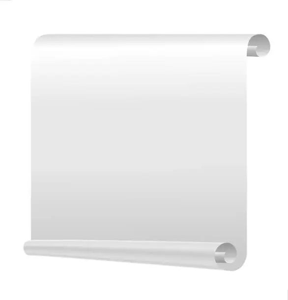 Vector illustration of white paper scroll