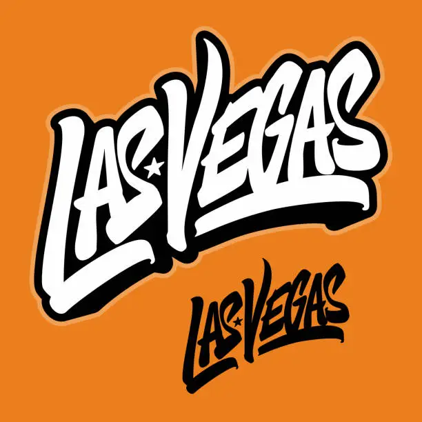 Vector illustration of Las Vegas - hand drawn lettering phrase