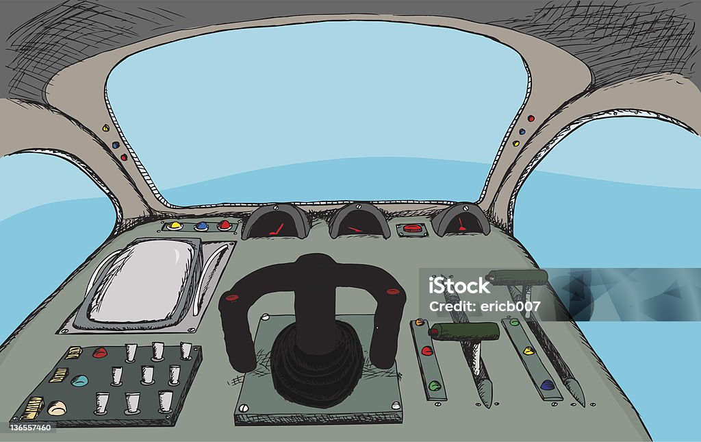 Retro cabina de - arte vectorial de Cuadro de instrumentos libre de derechos