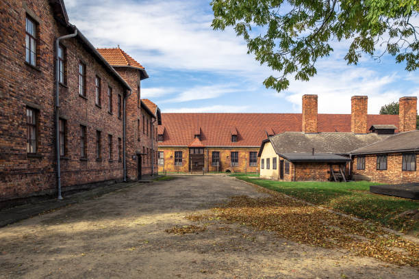 Oswiecim, Poland - 10 october 2021: Prisoner brick jail, Auschwitz Birkenau Concentration Camp, Poland