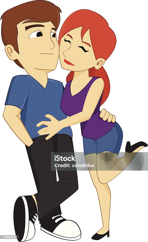 Cute Teen Couple Making Out A Cute girl making out with a boy Adulation stock vector