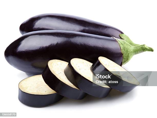 Aubergine Stock Photo - Download Image Now - Black Color, Cooking, Cut Out