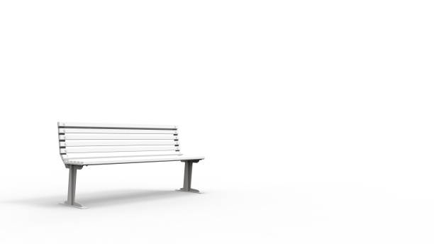 istock 3d rendering of a outside furniture bench isolated in white studio background. 1365583071