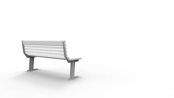 istock 3d rendering of a outside furniture bench isolated in white studio background. 1365583079