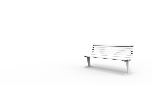 istock 3d rendering of a outside furniture bench isolated in white studio background. 1365583085