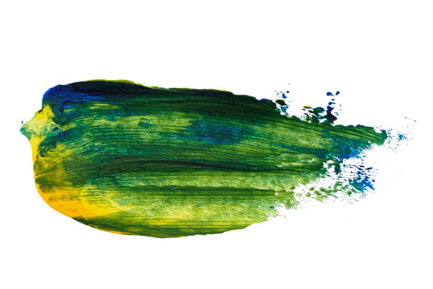istock abstract acrylic watercolor paint brush stroke texture isolated on white background for logo and banner. design, creative, and illustration. 1365583664