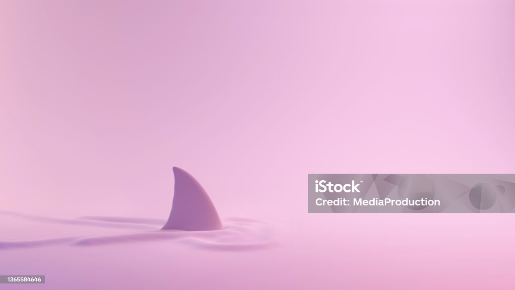 Pink Series Shark Fin above the water - Royalty-free Gizlemek Stok görsel Pink Series Shark Fin above the water - Royalty-free Gizlemek Stok görsel