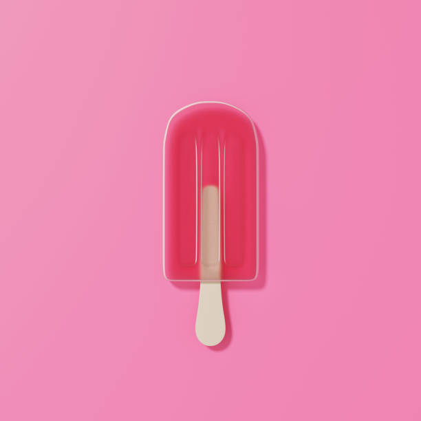 istock 3d render of red ice cream on pink background. 1365584918