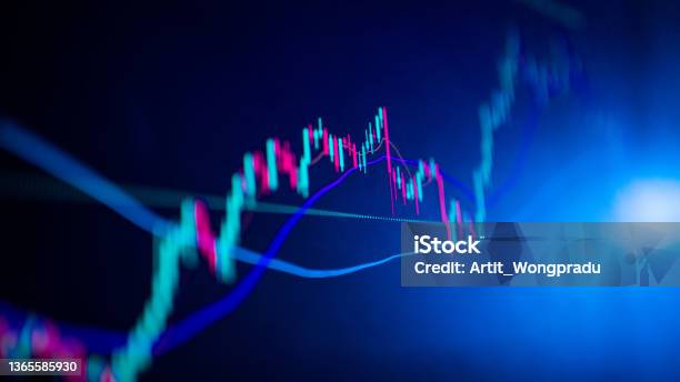 The Market Volatility Of Crypto Trading With Technical Price Graph And Indicator Red And Green Candlesticks For Analysis Up And Downtrend Stock Trading Crypto Currency Background Concept Stock Photo - Download Image Now