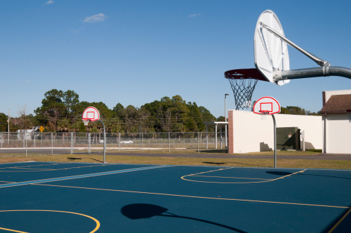 Court at Elementary School with Blue Sky.