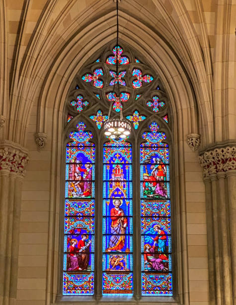 istock Stained Glass Window at St. Patrick's Cathedral 1365593979