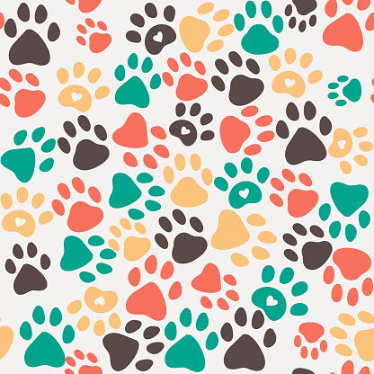 Seamless Paw Print Background