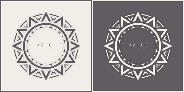 Aztec Tribal Vector Elements. Ethnic Shapes Symbols Design for Logo, Cards or Tattoo