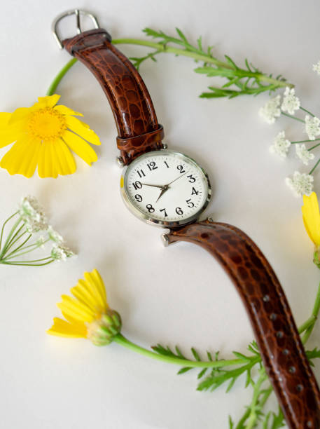 istock A vintage wrist watch with flowers. 1365597645