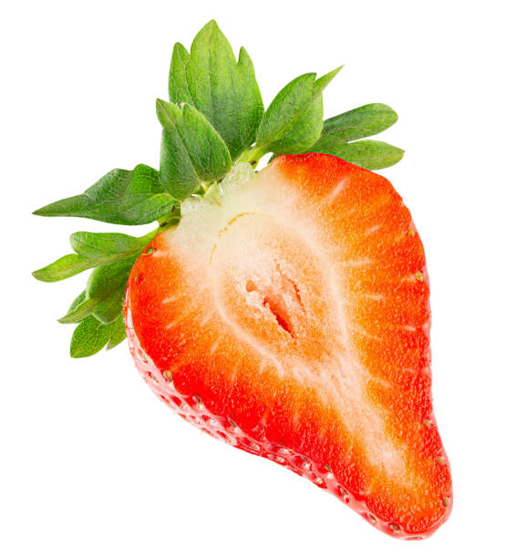 istock half of strawberry isolated on a white background 1365598505