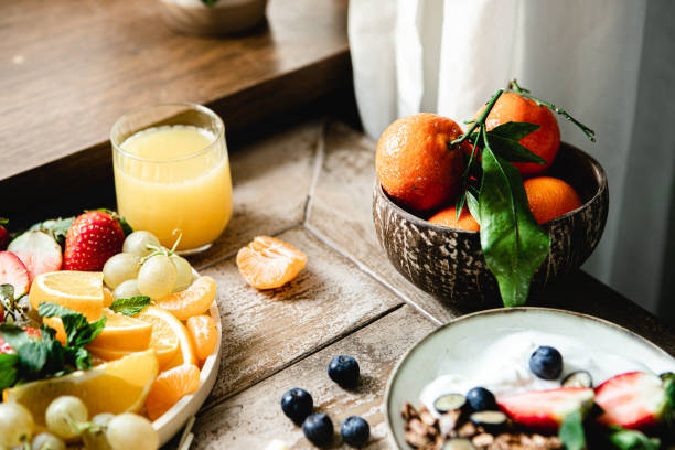 istock Healthy breakfast is served over the kitchen table 1365598938