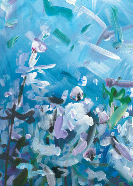 istock Original Painting - Blue Painting Artwork - Abstract Background with Colored Texture 1365602162