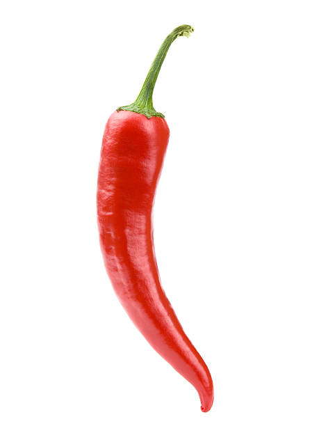 Red chili pepper on white background clipping path