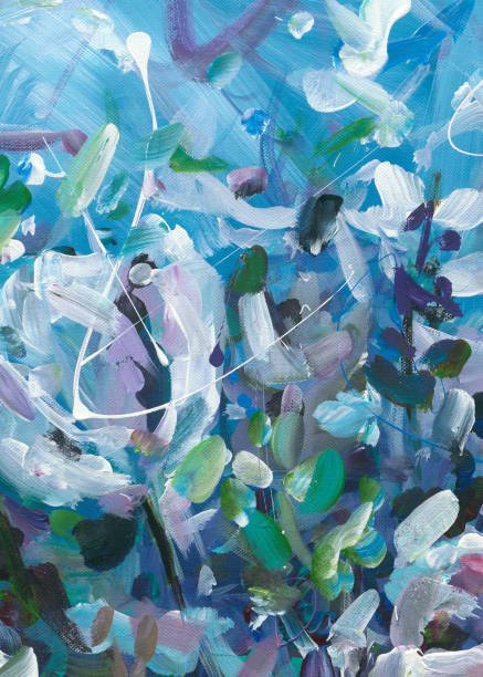 istock Original Painting - Blue Painting Artwork - Abstract Background with Colored Texture 1365602279
