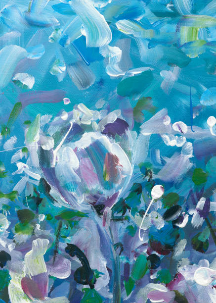 istock Original Painting - Blue Painting Artwork - Abstract Background with Colored Texture 1365602291