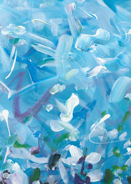 Original Painting - Blue Painting Artwork - Abstract Background with Colored Texture