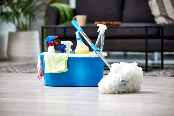scatto di un secchio di prodotti per la pulizia - chemical merchandise cleaning product domestic life foto e immagini stock