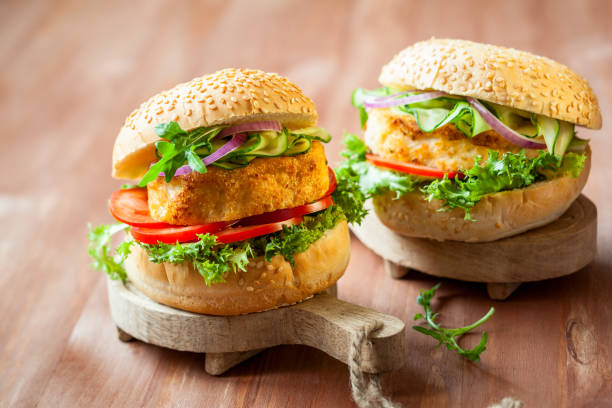 istock Fish and crab burgers 1365606882