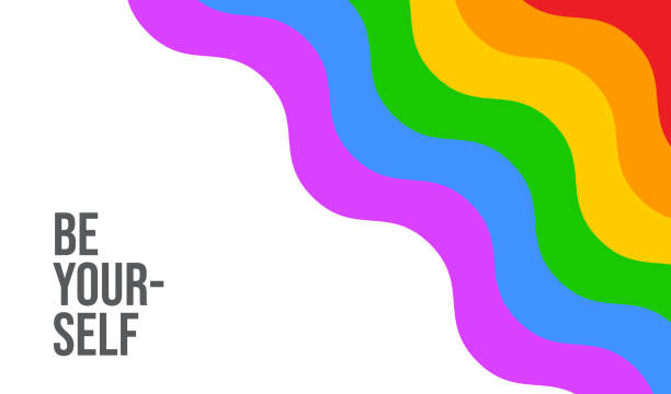 ilustraciones, imágenes clip art, dibujos animados e iconos de stock de mes del orgullo lgbt. sé tú mismo. ilustración abstracta de la bandera del espectro del arco iris - símbolo de género