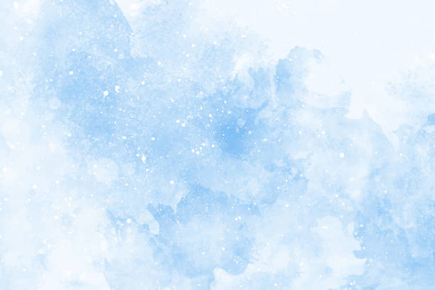 bildbanksillustrationer, clip art samt tecknat material och ikoner med abstract blue winter watercolor background - frost