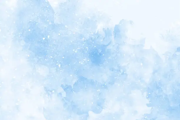 Vector illustration of Abstract blue winter watercolor background