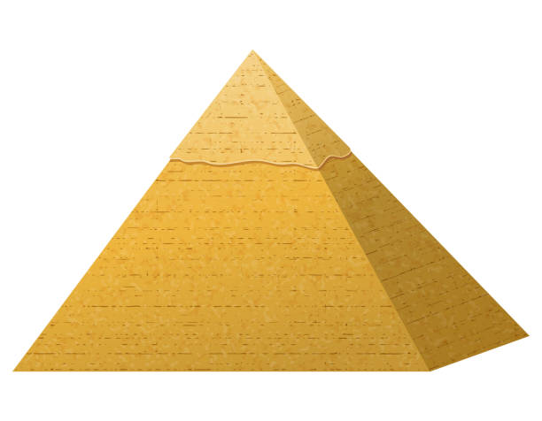 illustrazioni stock, clip art, cartoni animati e icone di tendenza di simbolo piramidale dell'antica illustrazione vettoriale egiziana - the sphinx immagine