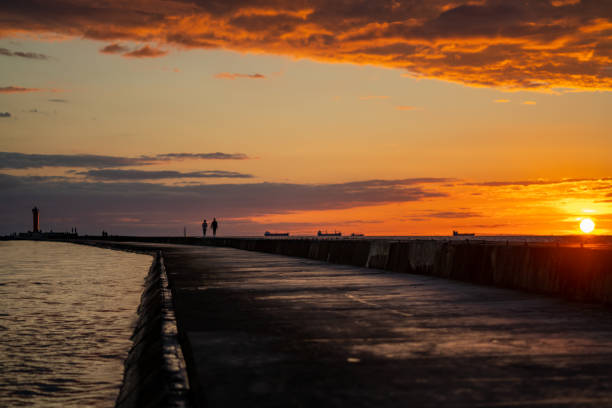istock Beautiful sunset on the seashore 1365610768