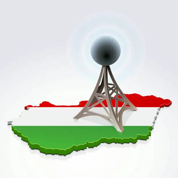 Vector illustration of Hungary mobile network