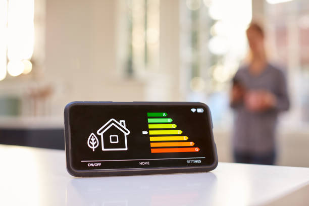 istock Smart Energy Meter In Kitchen Measuring Energy Efficiency With Figure In Background 1365611157