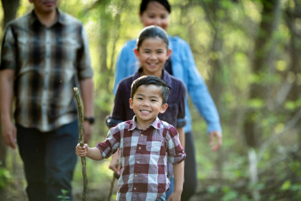 istock Asian Family Hiking 1365614657