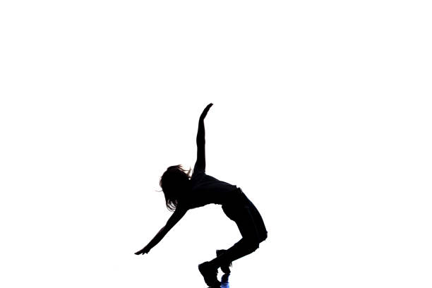 실루엣 선으로나 여자아이 - dancing dancer hip hop jumping 뉴스 사진 이미지