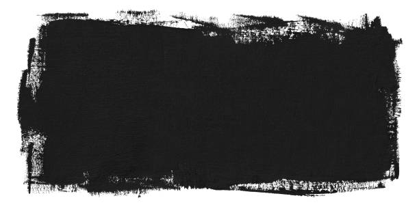 istock Black block of gouache paint brush 1365618968