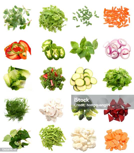 Fresh Vegetables Chopped Stock Photo - Download Image Now - Chopped Food, High Angle View, Salad