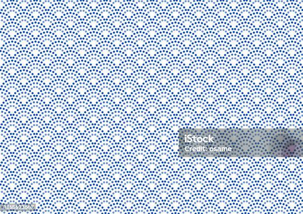 Japanese Dots Pattern Japanese Traditional Pattern Dot Pattern Wave Design Blue Color Vector ...