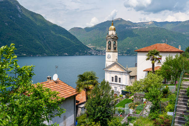 istock Church in Nesso - Como lake 1365623896